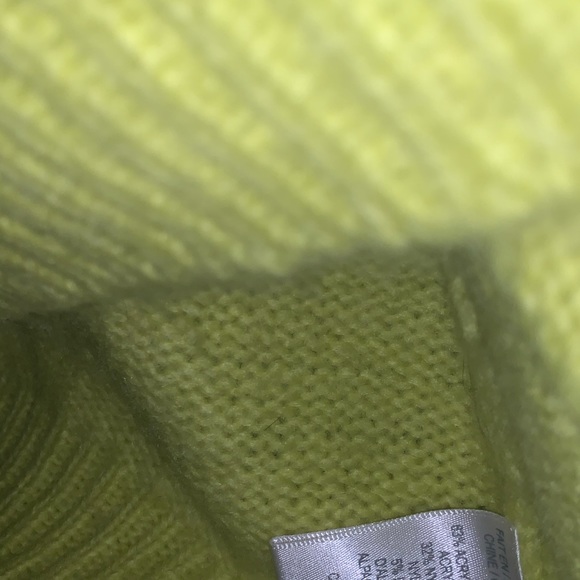 Twik Bright Yellow / Green Cowl Neck Knit Sweater - Picture 8 of 10